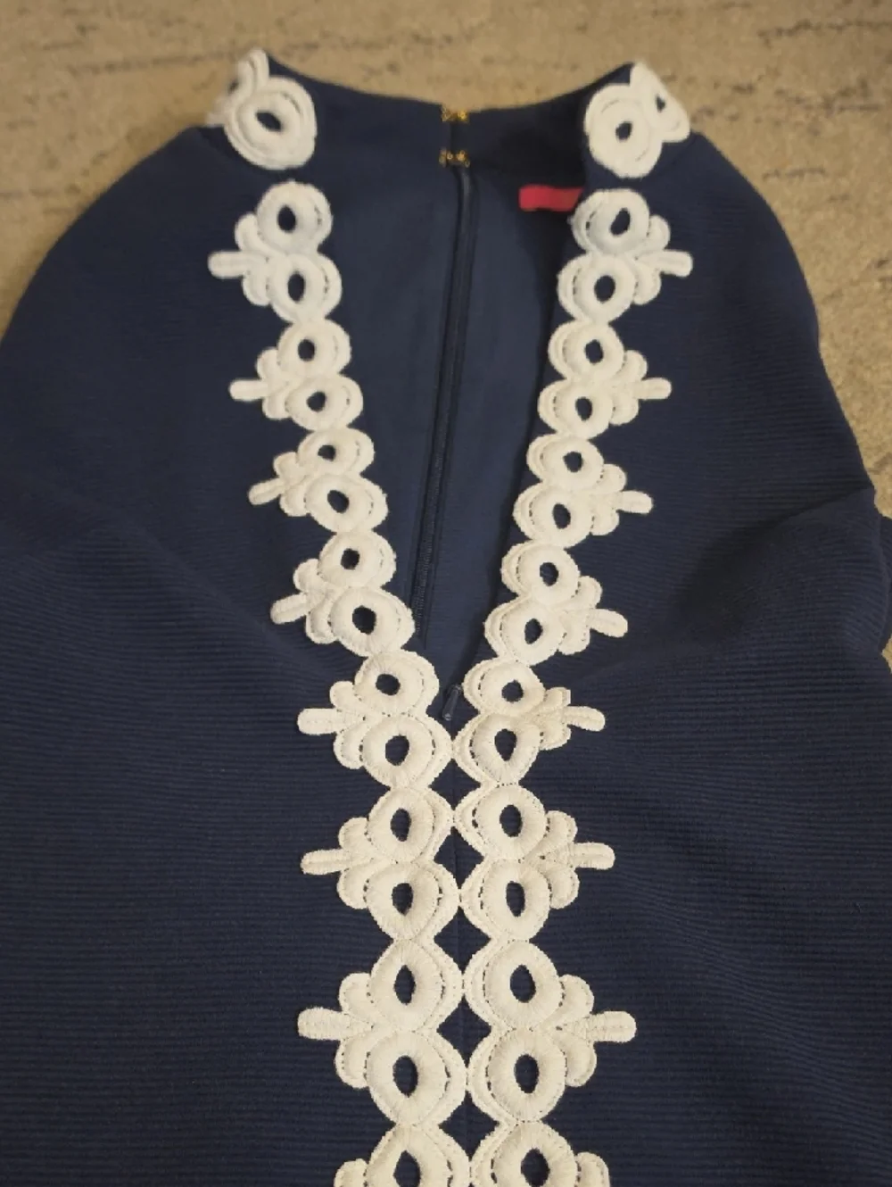 Lilly Pulitzer Callista Dress navy sleeveless dress w/gold lace details, XS, pre - Picture 16 of 16